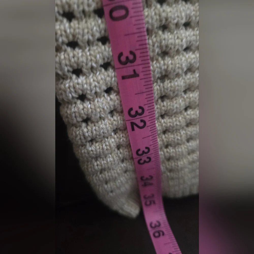 Gianni Bini Tan Crochet Edie Skirt Set Halter Top Natural Midi Skirt L Large - Picture 12 of 12